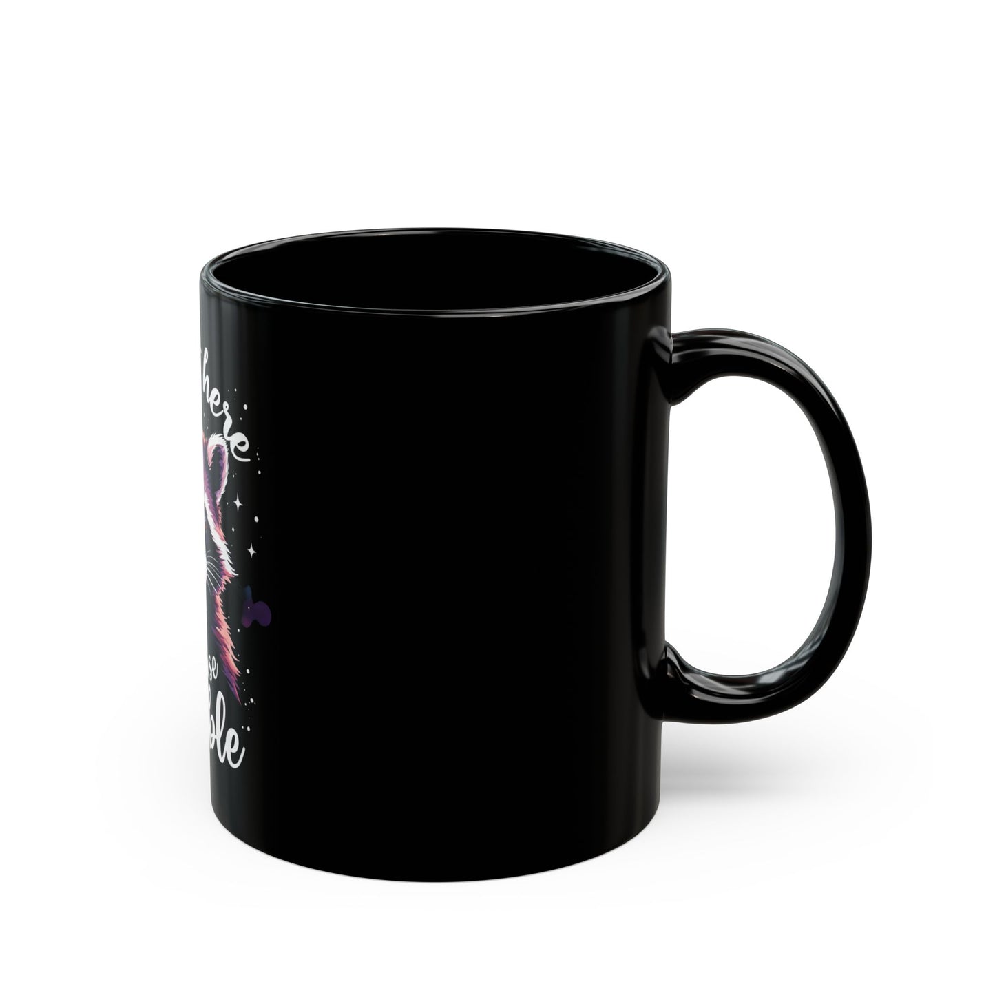Raccoon Trouble Mug - Cute Black Coffee Cup for Animal Lovers, Fun Gift for Friends, Family, Birthday, Holiday, Personal Use