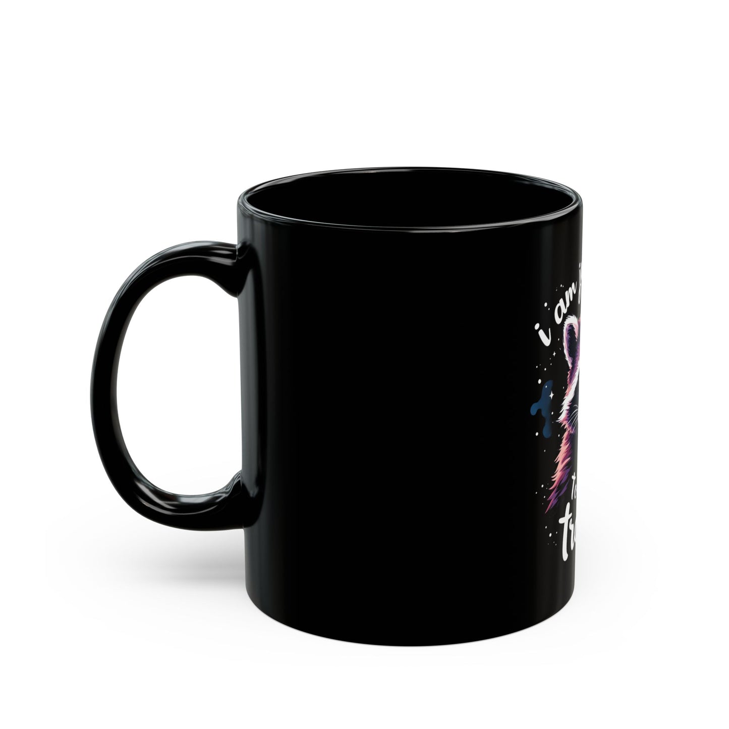 Raccoon Trouble Mug - Cute Black Coffee Cup for Animal Lovers, Fun Gift for Friends, Family, Birthday, Holiday, Personal Use